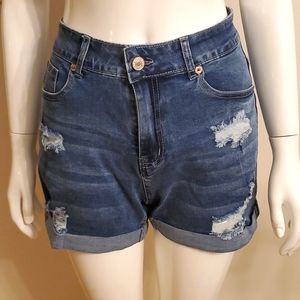 Distresed Denim Shorts